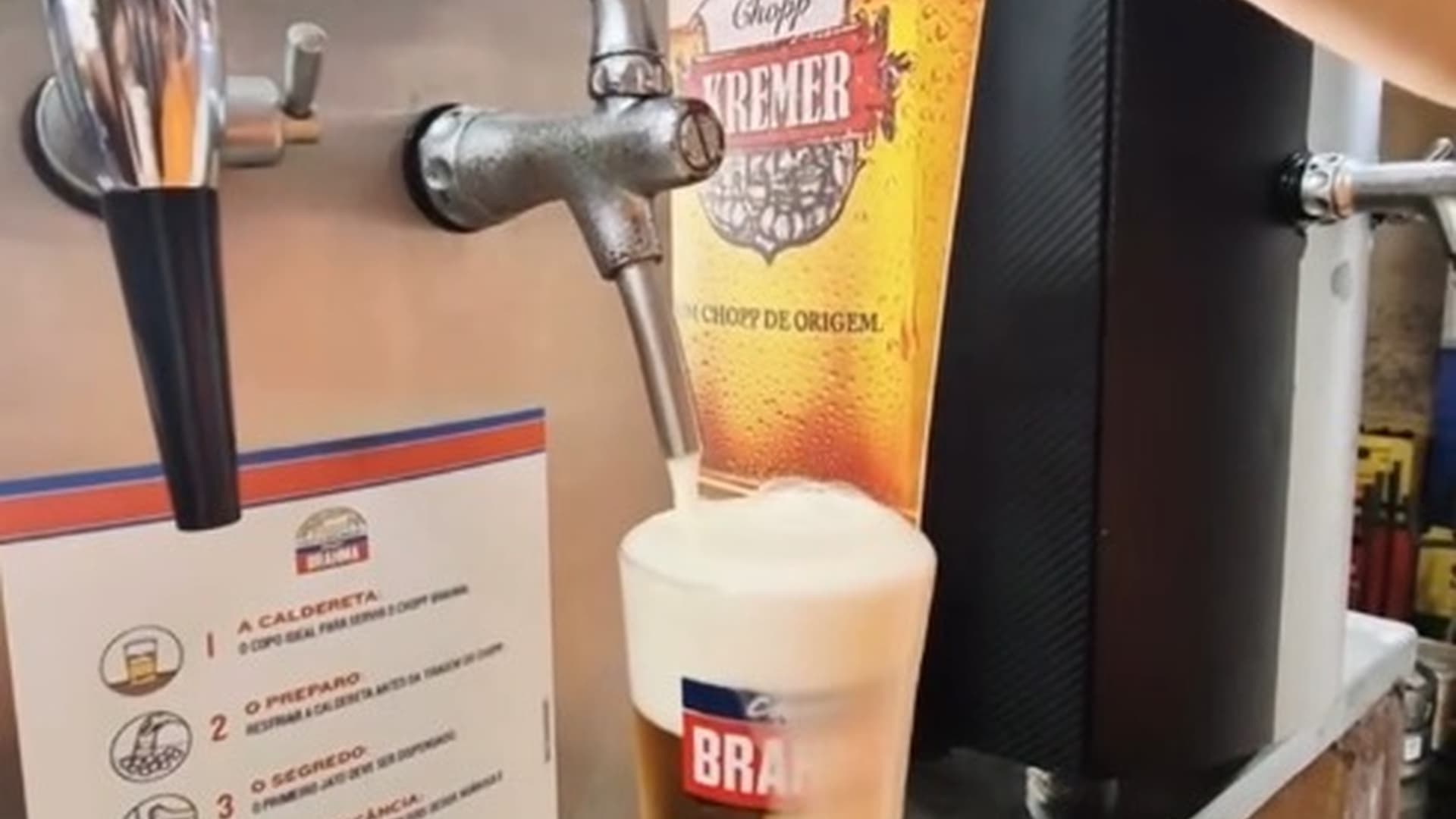 Chopp tirado na caldereta gelada